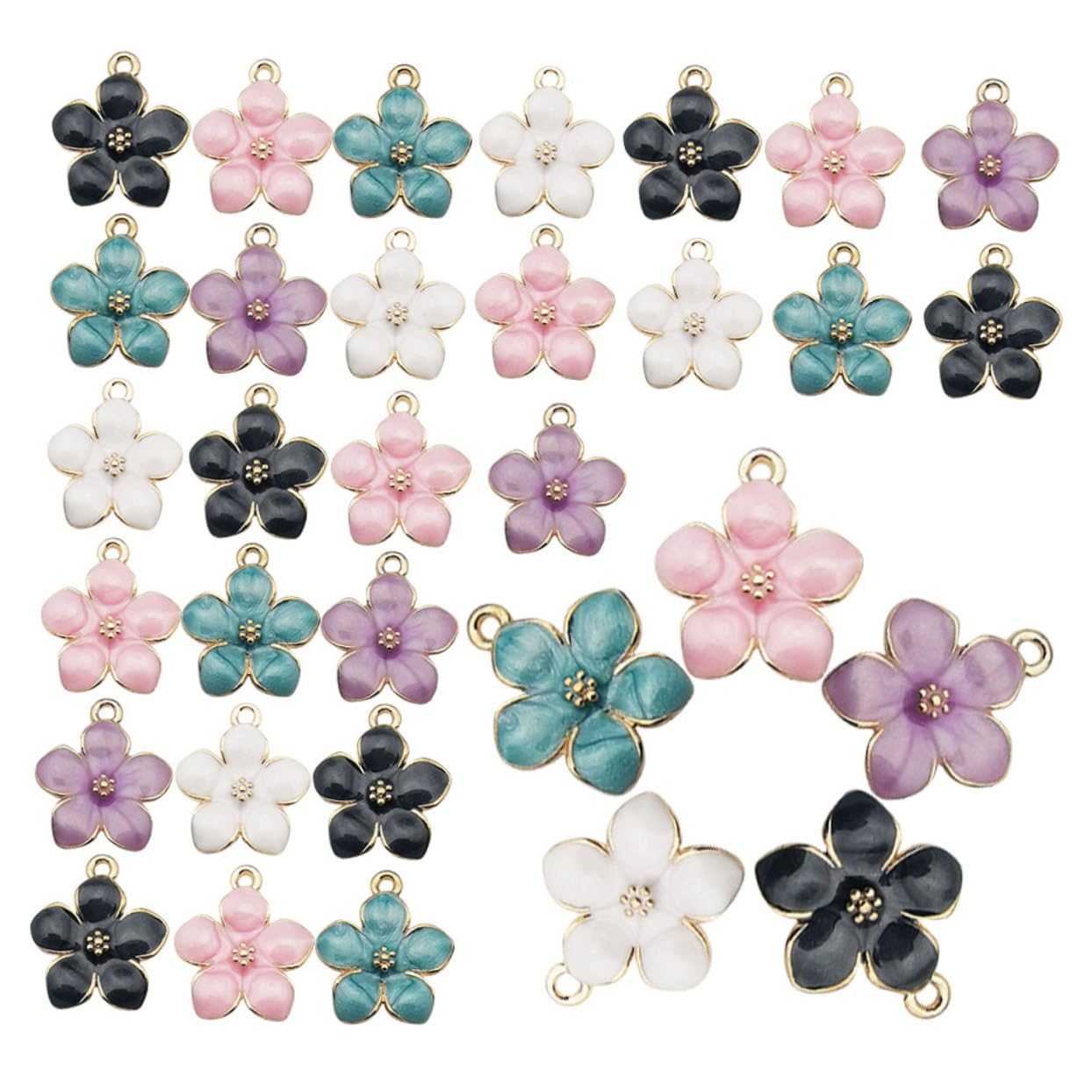 ciondolo fiore di ciliegio accessori per bigiotteria fai da te moda accessori gioielli gioglielli kit creazione gioielli ciondolo fiore braccialetto pendenti di fiori lega