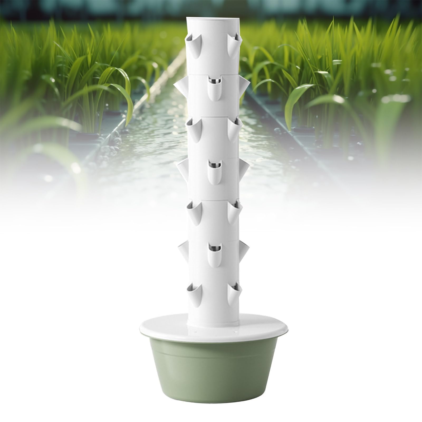 Torre Cultivo HidropóNico, Cultivo HidropóNico para JardíN, Macetero Vertical para Interior, Kit JardíN Inteligente con Bomba HidratacióN para Fresas, Tomates, Lechuga Y Hierbas,7 Layers