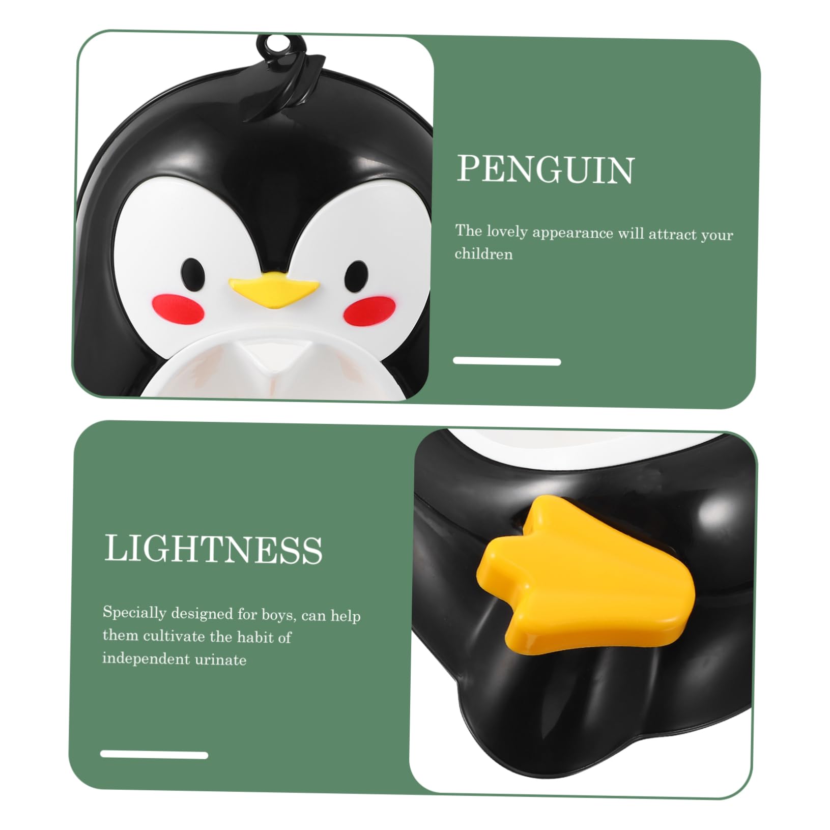 Orinal de Entrenamiento para Niños Pequeños Forma de Pingüino Negro
