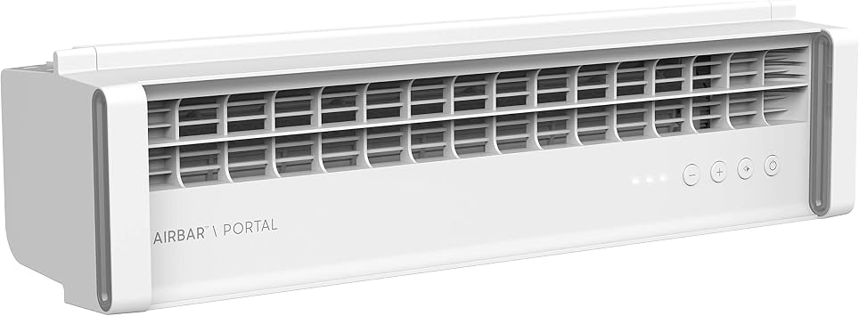 Sharper Image PORTAL Window Fan with 3 Speeds, Reversible Exhaust Mode, Weather Resistant, Window Fan For Kitchen, Bedroom, Home, Low Profile, White