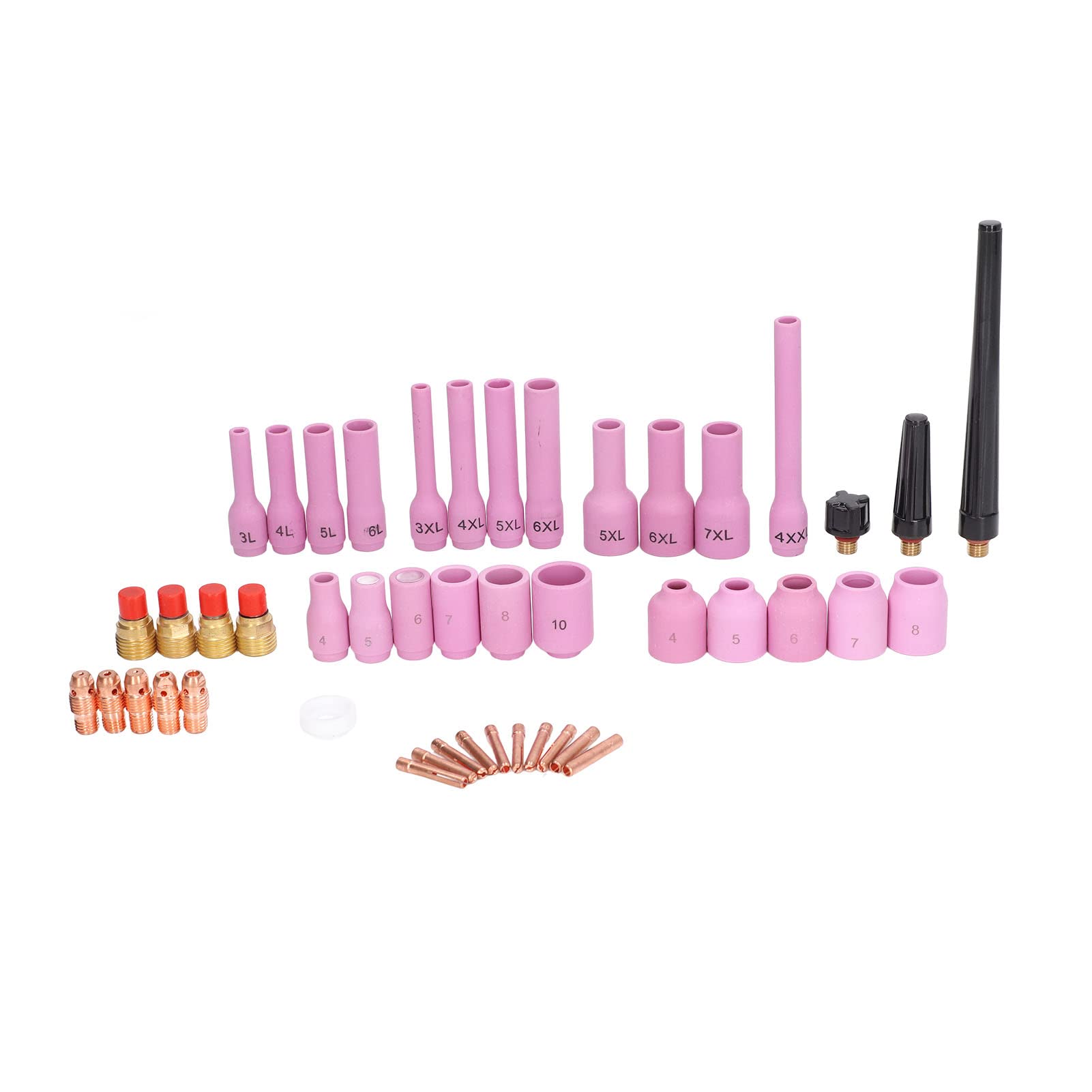 Respicefinem 46Pcs TIG Welding Accessory Cup Gasket Collet Lens Tool Set Kit Suitable For SR WP 9/20/25 And Multiple TIG Welding Torches Ideal For Argon Arc Welding And Arc