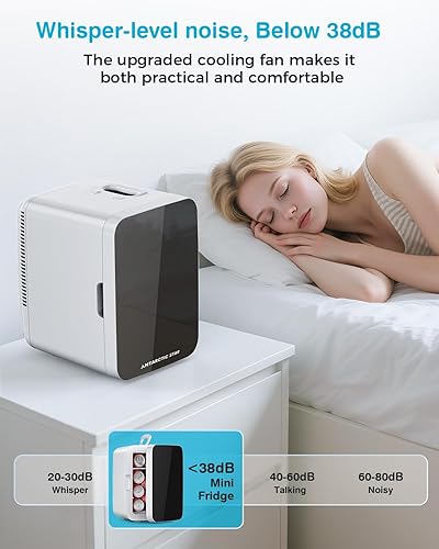 Miniatura 6 de Antarctic Star Mini refrigerador compacto portátil de 10 L, mini refrigerador de 2.6 galones con adaptadores de CACC, enfriador de cosméticos