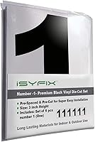 Vista 36 de iSYFIX Calcomanías de vinilo negro con el número 3 (tres), paquete de 6 calcomanías autoadhesivas de 8 pulgadas, calcomanías troqueladas y 3 Negro