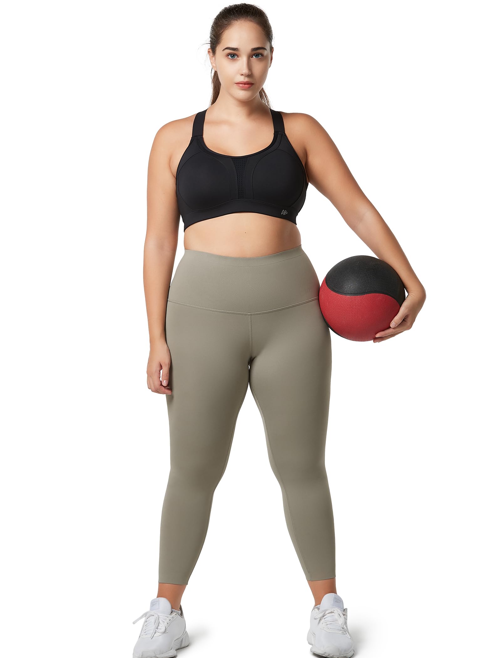 Yvette Reggiseno Sportivo Cinghie Regolabili Forte Sostegno Spalline Incrociate sul Retro Plus per Ginnastica Corsa Jogging Yoga, Nero, M Plus