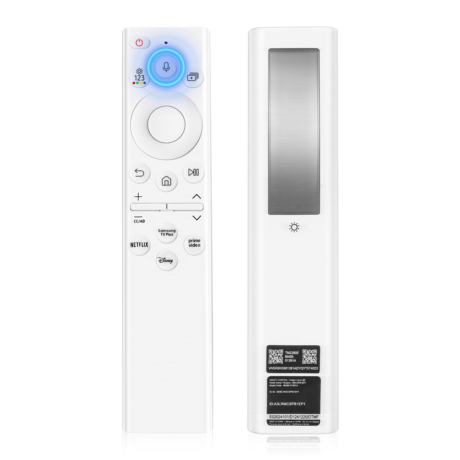 BN59-01391A Solar Voice Remote for Samsung Frame TV Remote Replacement with Voice Search, Apps and Solar Charging for Samsung 2021-2023 Neo LED Smart 4K Ultra HD TV, 4 Shortcut Buttons