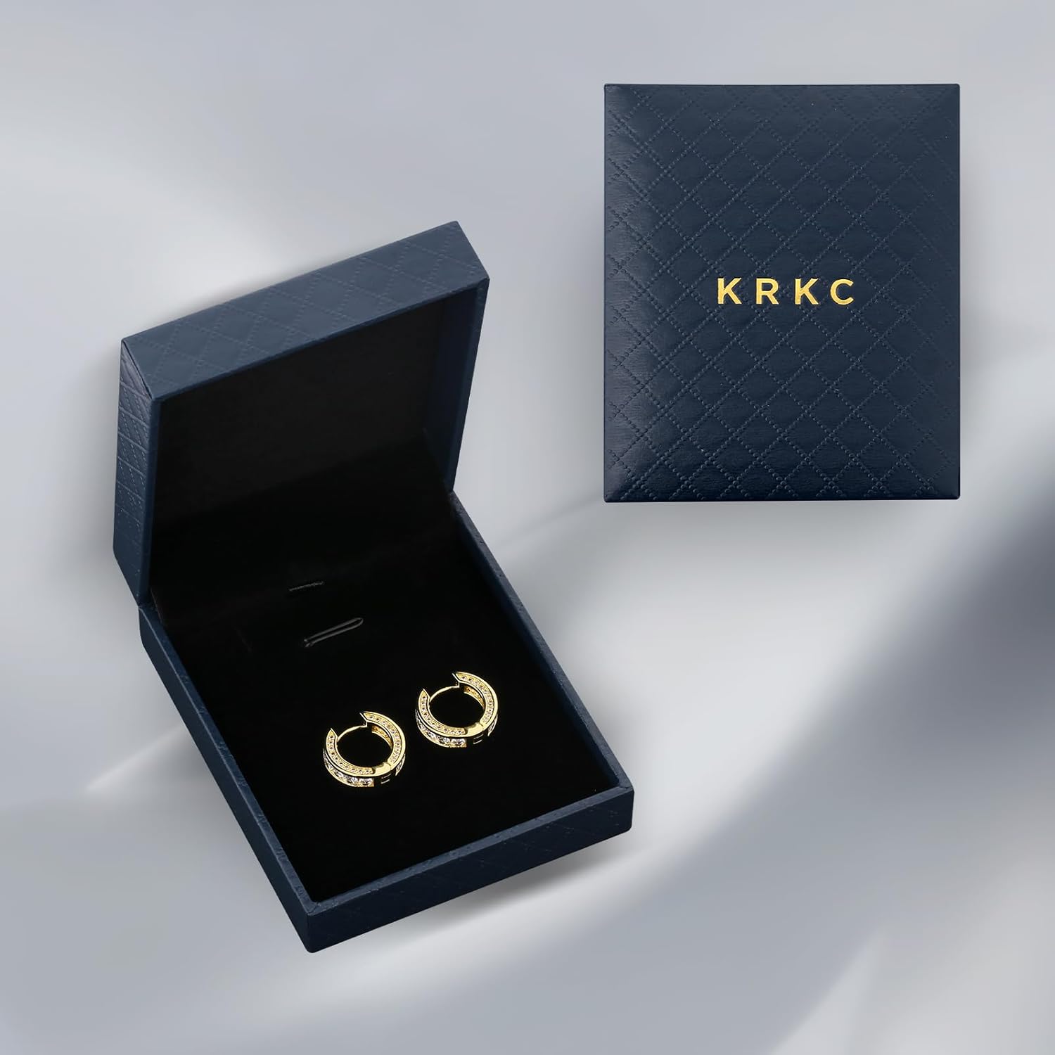 KRKC Hoop Earrings for Men S925 Sterling Silver Hypoallergenic Hoop Earrings, 14K Gold Plating Round Circle Earrings For Men Women - Image 6