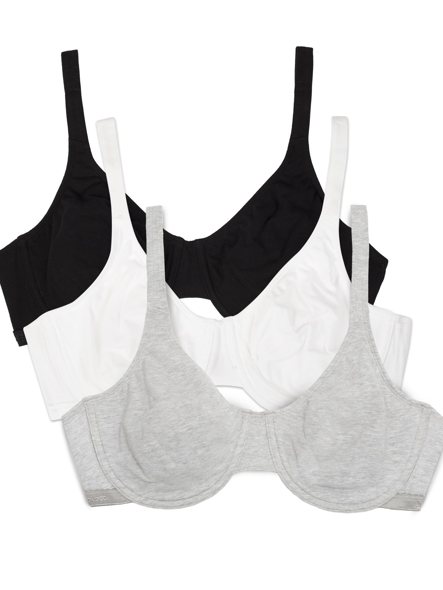 Fruit of the Loom Women's Multi-Pack Unlined Underwire Cotton Bra