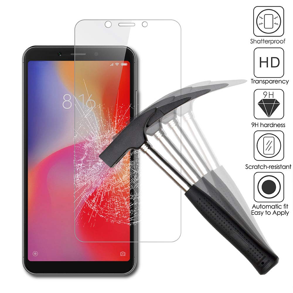 AICEK Displayschutzfolie Für Xiaomi Redmi 6 – 2 Stück Gehärtetes Glas (9H Härte), Blasenfrei & Kratzfester Schutz