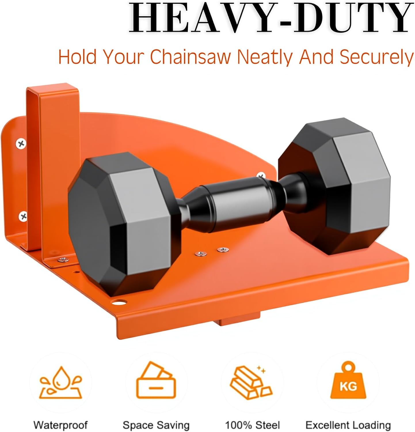 2 Pack Chainsaw Holder for Garage Shed Heavy Duty Chainsaw Storage Rack Wall Mount Sturdy Power Tool Organizer Rack Wall Storage Bracket for Garden Equipment and Outdoor Tools Display