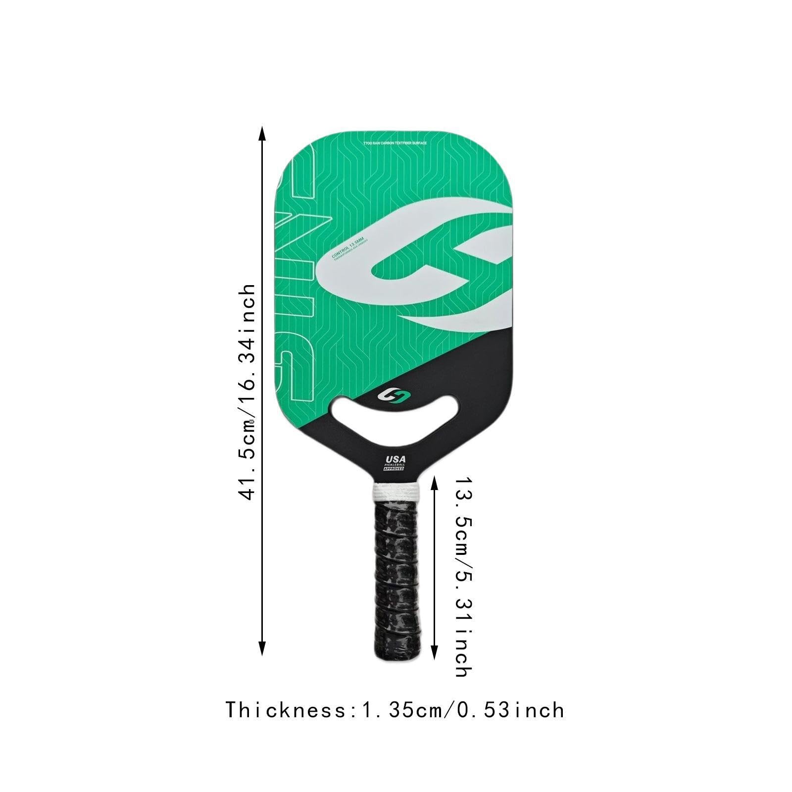 Premium Carbon Fiber Pickleball Paddle Lekka rakietka dla mężczyzn, kobiet, dzieci, początkujących, do użytku na zewnątrz i wewnątrz,