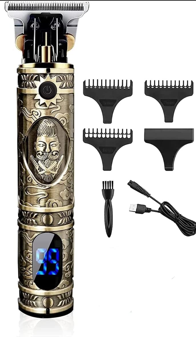 Professional Mens Hair Clippers Zero Gapped Cordless Hair Trimmer Professional Haircut & Grooming Kit for Men Rechargeable LED Display