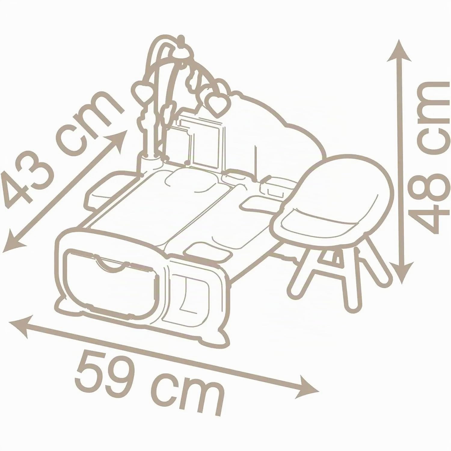 Smoby- Centro de Cuidados Electrónico 3 en 1 para Muñecos, Baby Nurse Cocoon, Zona Descanso y Comedor, Intercomunicador y Cámara de Vigilancia, Múltiples Accesorios, A Partir de 3 Años (7600220379)