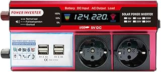 yeacher Inversor de energia solar inversor de onda senoidal pura de alta eficiência para carro residencial RV conversor de energia solar com display LCD 1500 W