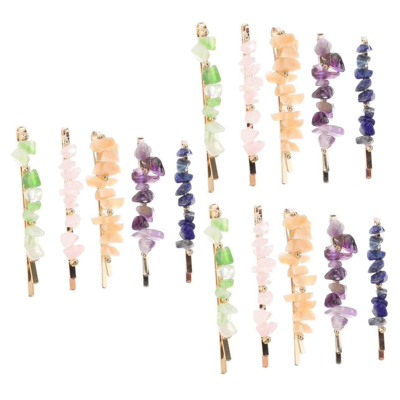 FRCOLOR 15 Piezas Abrazadera Piedra Natural Bastón Madera Pasador Explosión Pinzas Para El Cabello Coreanas Horquillas Creativas Accesorios Para El Cabello Perder Boda