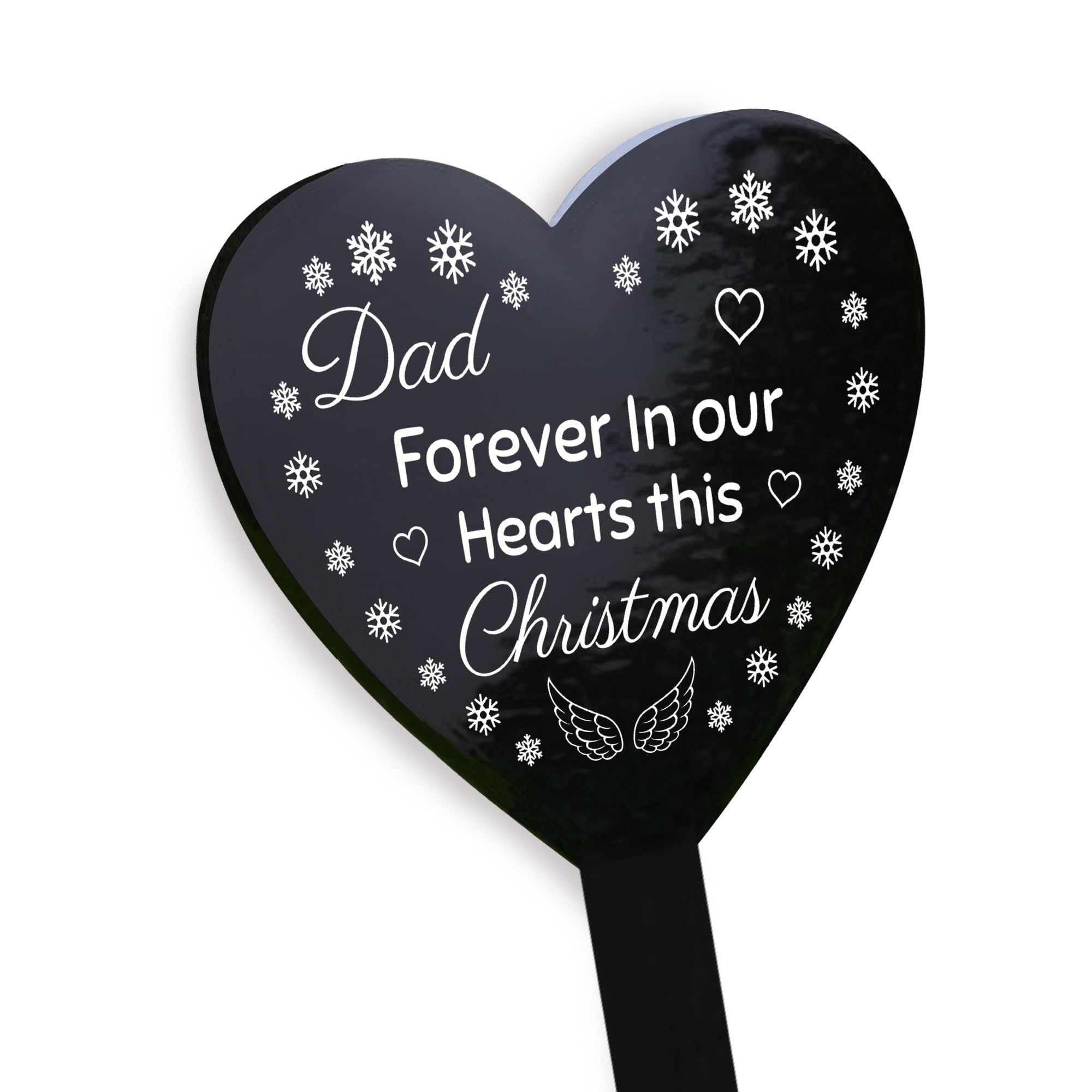 Red Ocean Black Christmas Memorial Grave Marker, Dad Christmas Memorial Ornaments, Acrylic Christmas Remembrance Decorations Bereavement Gift To Remember Loved Ones Xmas