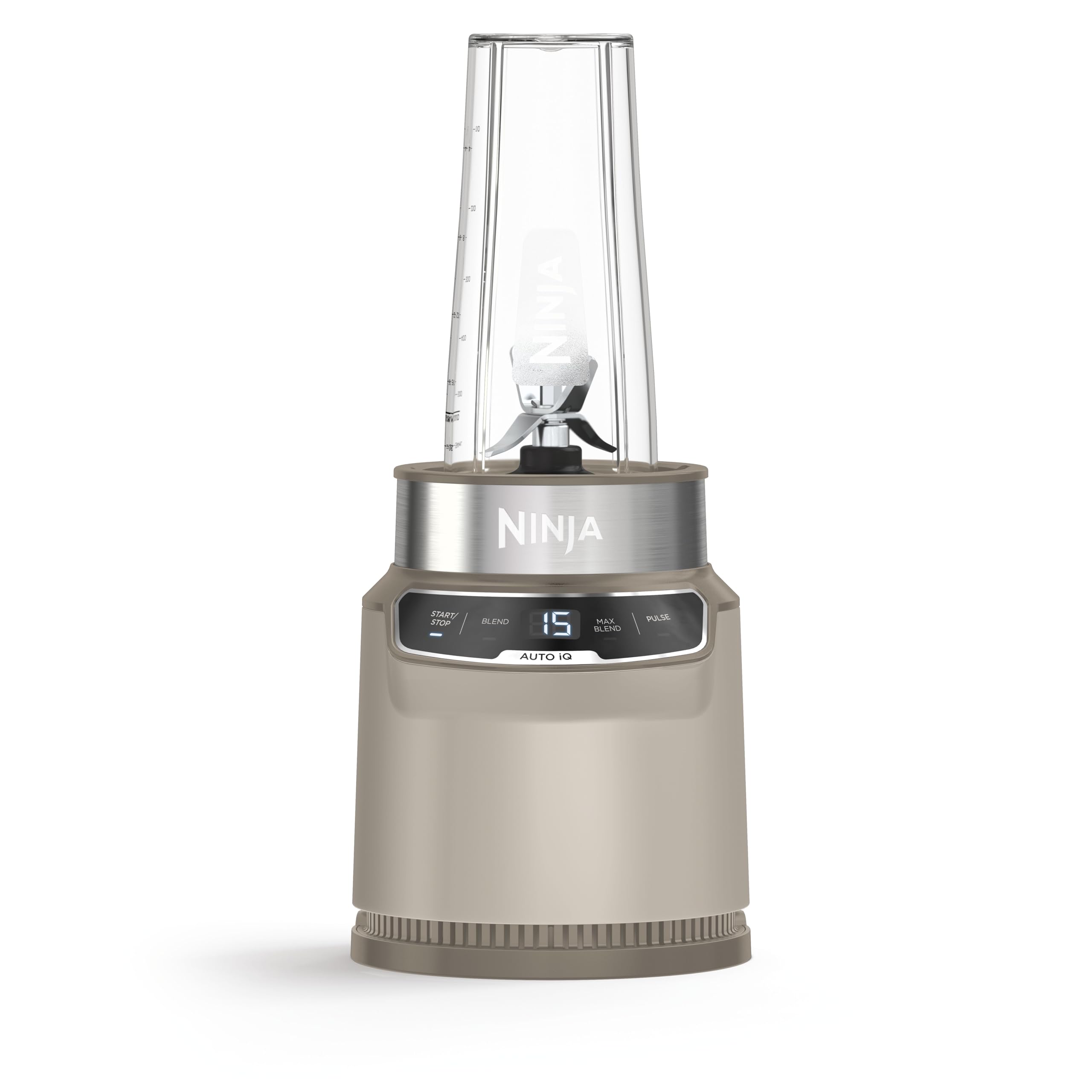 Ninja Blender with Auto-iQ, Blend in Cup, One Touch Controls, Make Smoothies, Milkshakes & Frozen Treats, Dishwasher Safe Parts, Stainless Steel Blades, 1000W, 1 x 700ml Cup, Stone Gold BN500UKSD1 โ image 1
