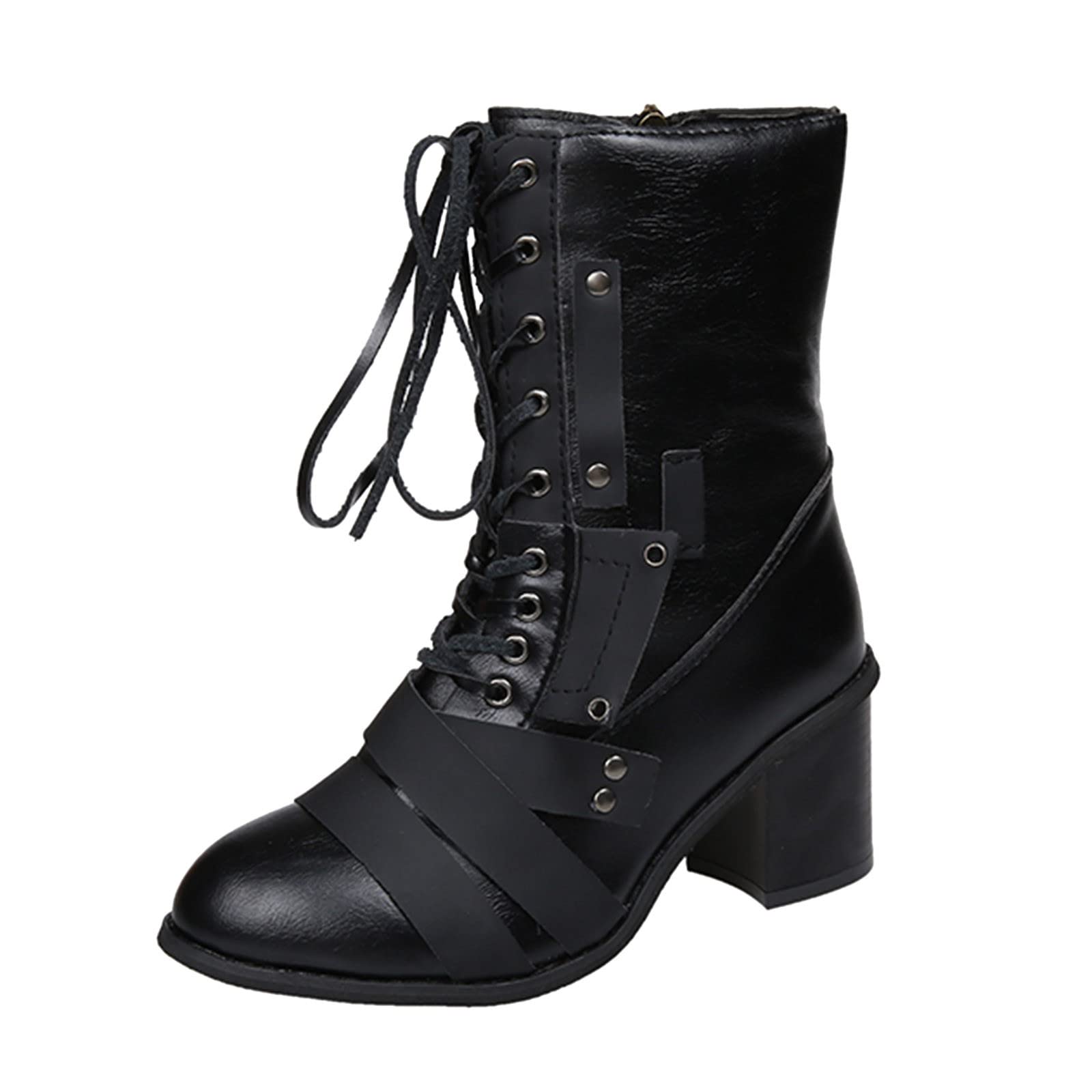 Women's Ankle Boots & Booties Low Heel Ladies Ankle Boots Low Heel Spring Booties for Women 2024 Womens Chunky Heel Boots Womens Ankle Boots Black Square Toe High Heel Ankle Boots for Women