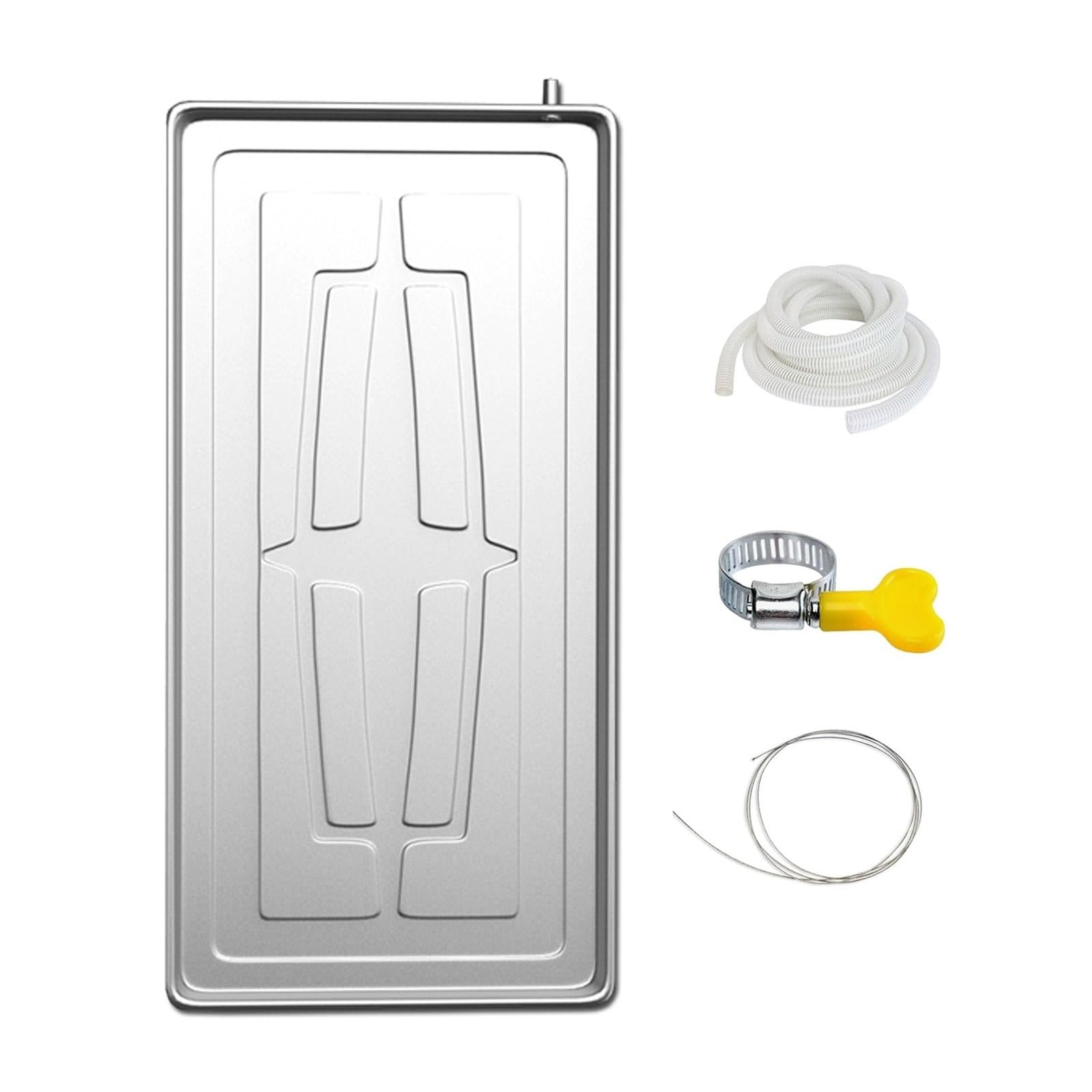Bac récupération condensats acier inoxydable avec raccords drainage climatiseur fenêtre