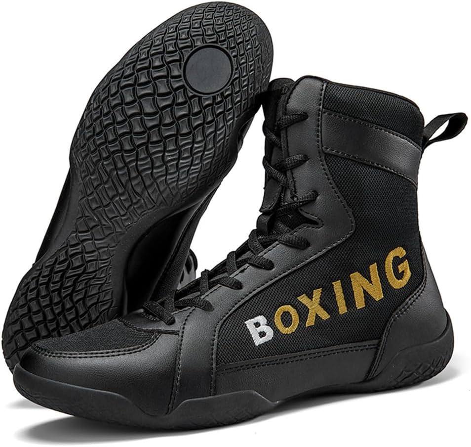 Men's High Top Professional Wrestling Shoes Breathable Lightweight Male Fighting Training Boots Fitness Sports Sneakers