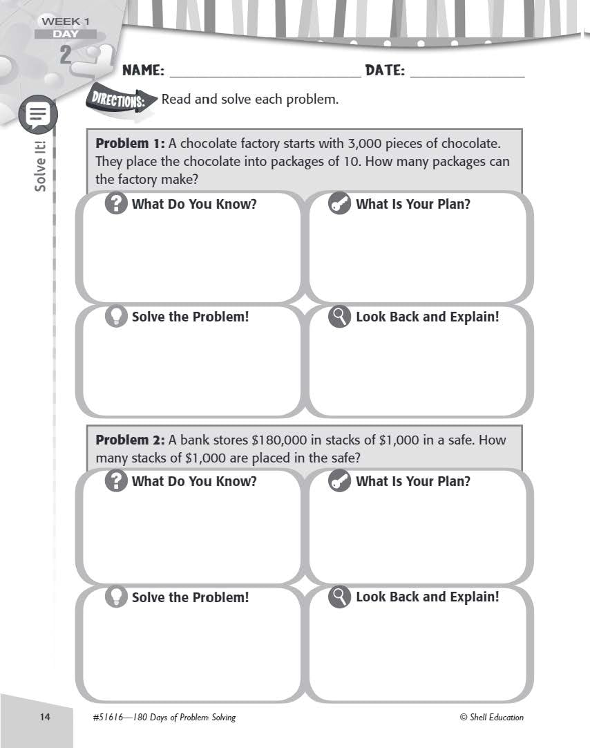 180 Days of Problem Solving for Fourth Grade - Build Math Fluency with this 4th Grade Math Workbook (180 Days of Practice) - Image 6