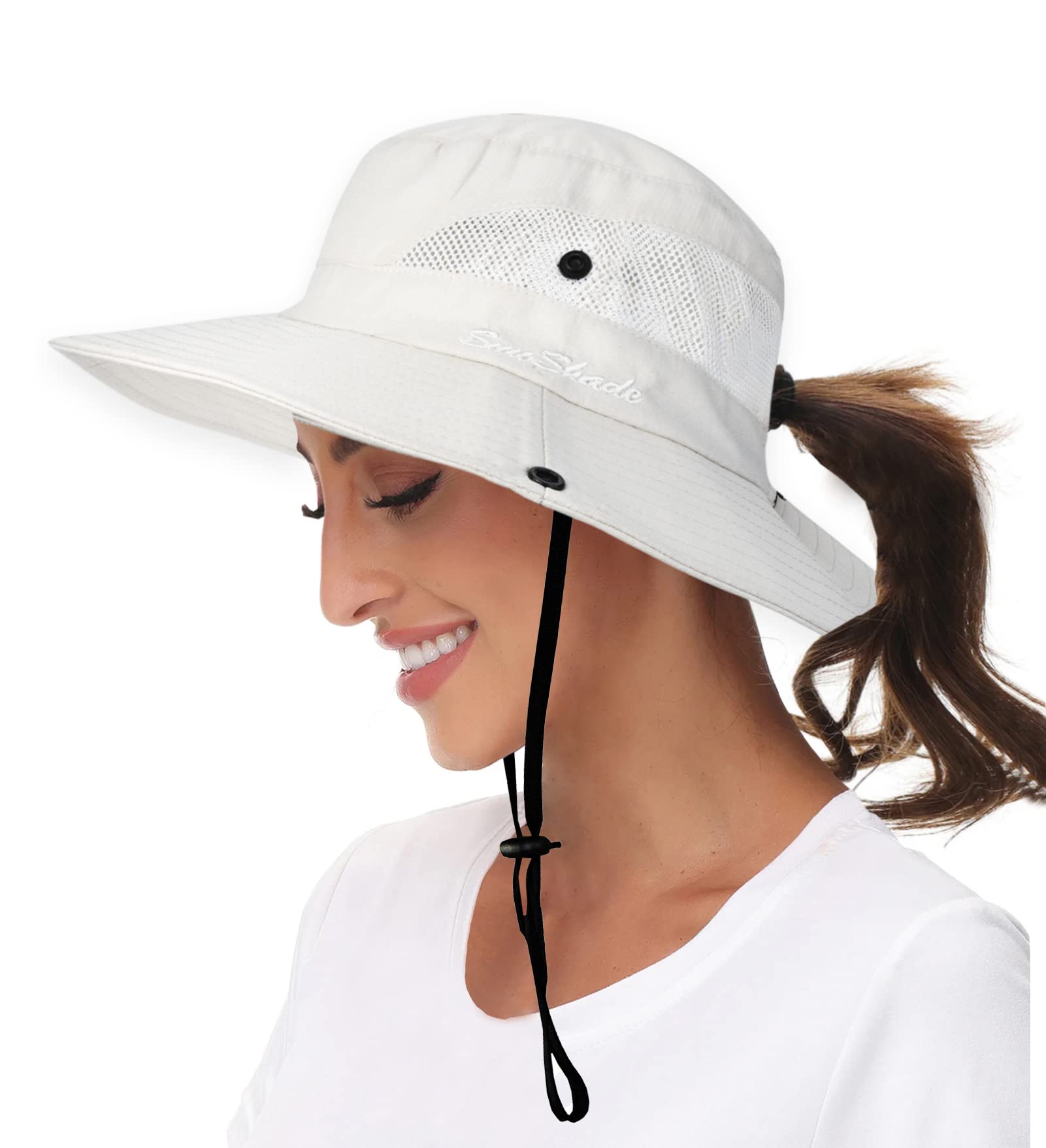 Ponytail Hats Summer Wide Brim Sunhat Women Sun Hats Foldable
