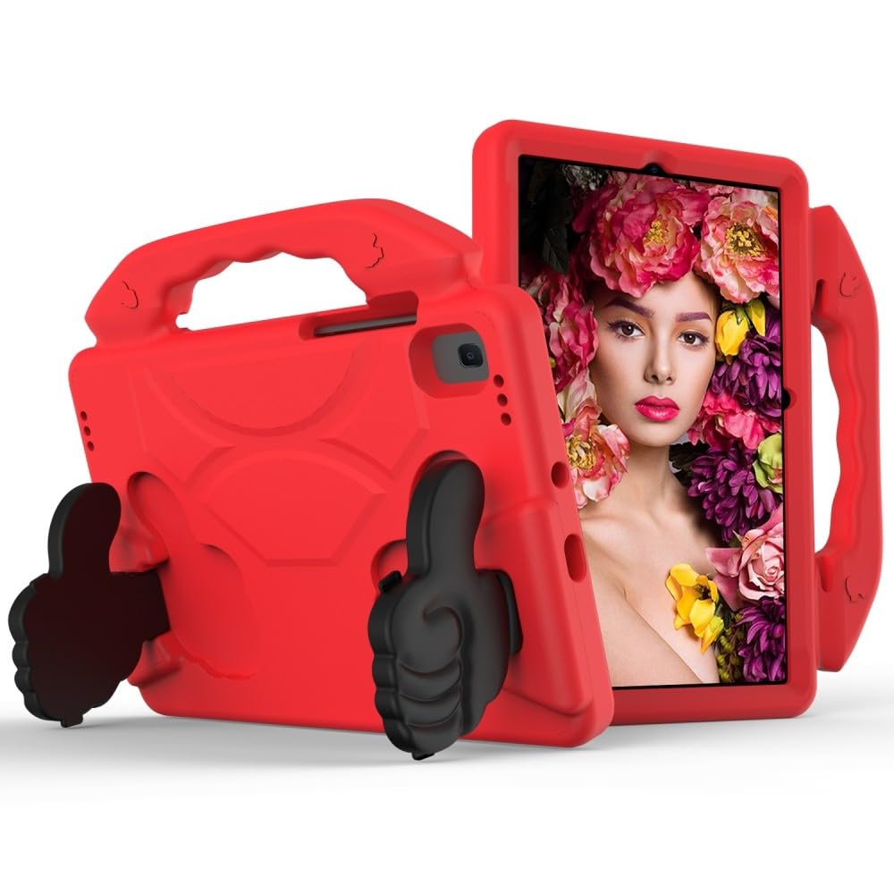 Generic Compatibile con Samsung Galaxy Tab A 10.1 2019 SM-T510 T515 (Colore: Rosso) Custodia rigida antiurto in silicone con supporto