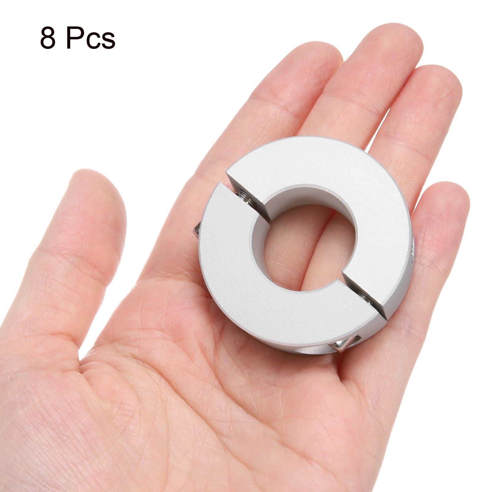 QUARKZMAN 8 Stück Geteilte Klemmringe für Welle, 22mm Bohrung 45mm AD 12mm Breite Stellringe Aluminiumlegierung Gewindestift Wellenkragen