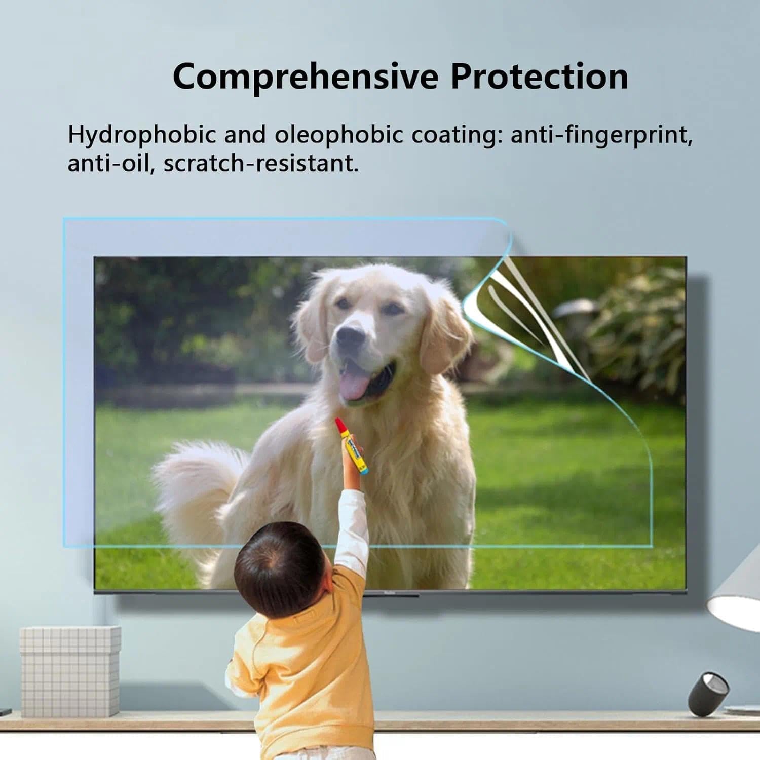 55 Zoll Entspiegelungsfolie Fernseher für LED-/LCD-Smart-TVs(1211x682) | Bildschirm blendreduzierende Displayschutzfolie Blendschutz Blaulichtfilter Folie Mattfolie Kratzschutz HD Fernseher