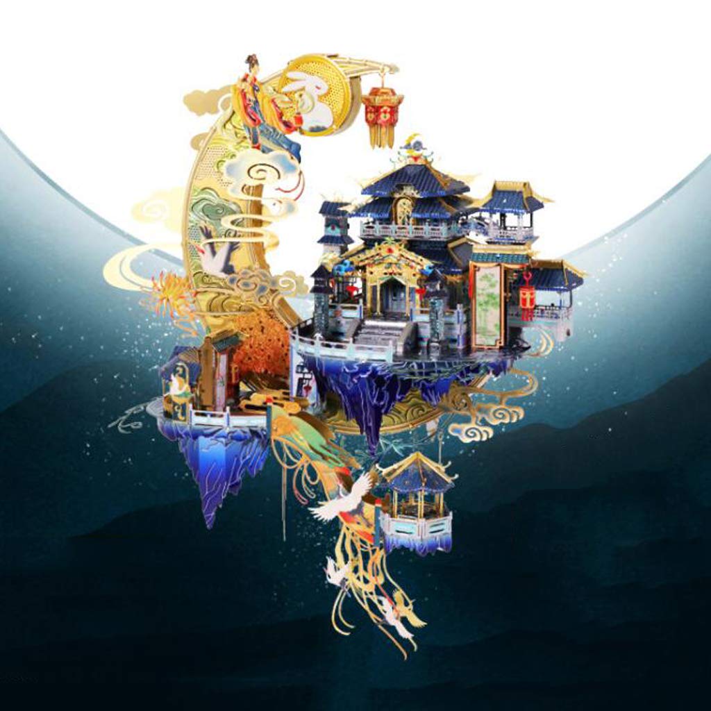 3D Metal Puzzle - Moon Palace Model Kits - DIY Laser Cut Assemble Jigsaw Toys for Adult Children - Home Decoration Process Kit Gift