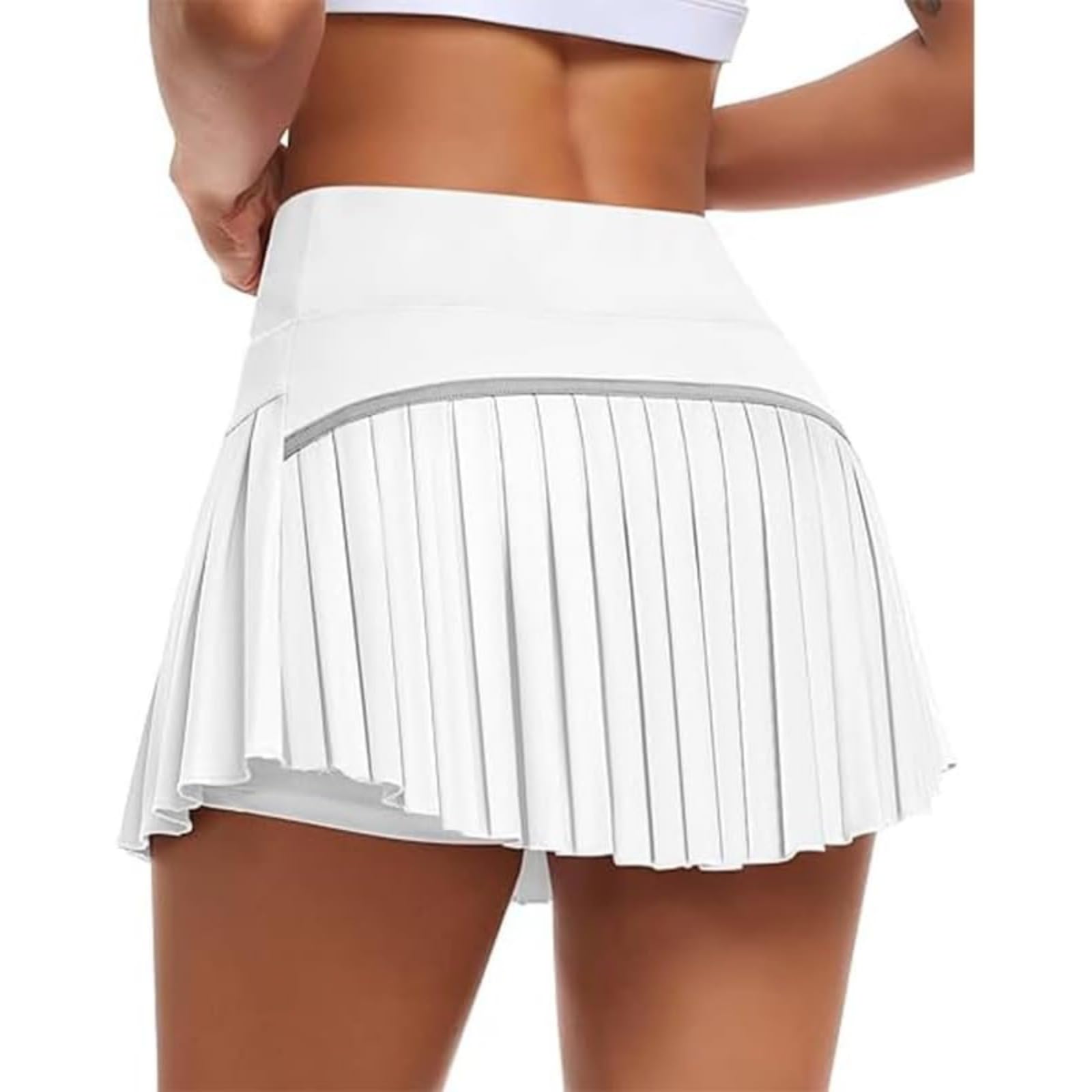 Falda de tenis plisada para mujer con bolsillos, falda de golf atlética de cintura alta con pantalones cortos para entrenamiento, pickleball