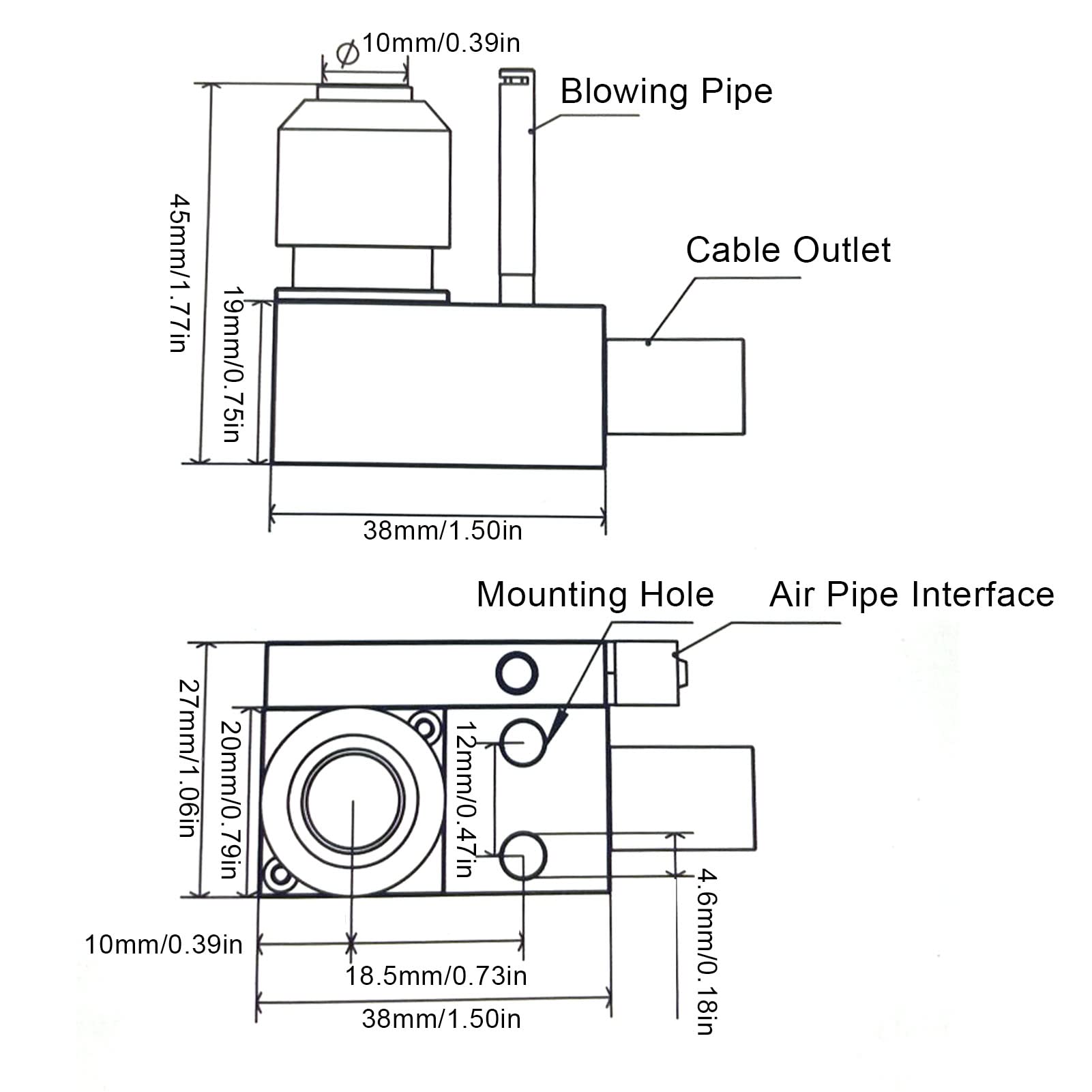 Tool Setter 10 mm 4 núcleos alambre cabeza en forma de paraguas alta precisión de posicionamiento soplado de aire automático sonda CNC medidor de ajuste de herramienta CNC medidor
