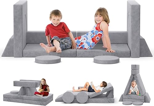 Miniatura 37 de BIERUM Sofá para niños, 6 piezas, sofá infantil para dormitorio, sala de juegos, sofá multifuncional para desarrollar la inteligencia, la 6 piezas