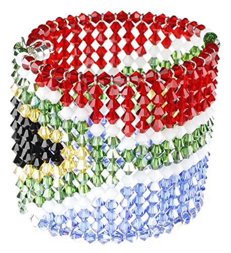 Karen Curtis Swarovski Crystal South Africa Flag Cuff Bracelet #TOP2