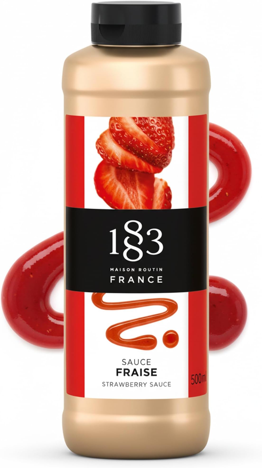 Strawberry Sauce 500ml โ Gourmet Dessert Topping for Desserts, Cocktails, Hot Chocolates, Vegetarian, Nut-Free & Gluten-Free, Squeezy Bottle for Easy Use