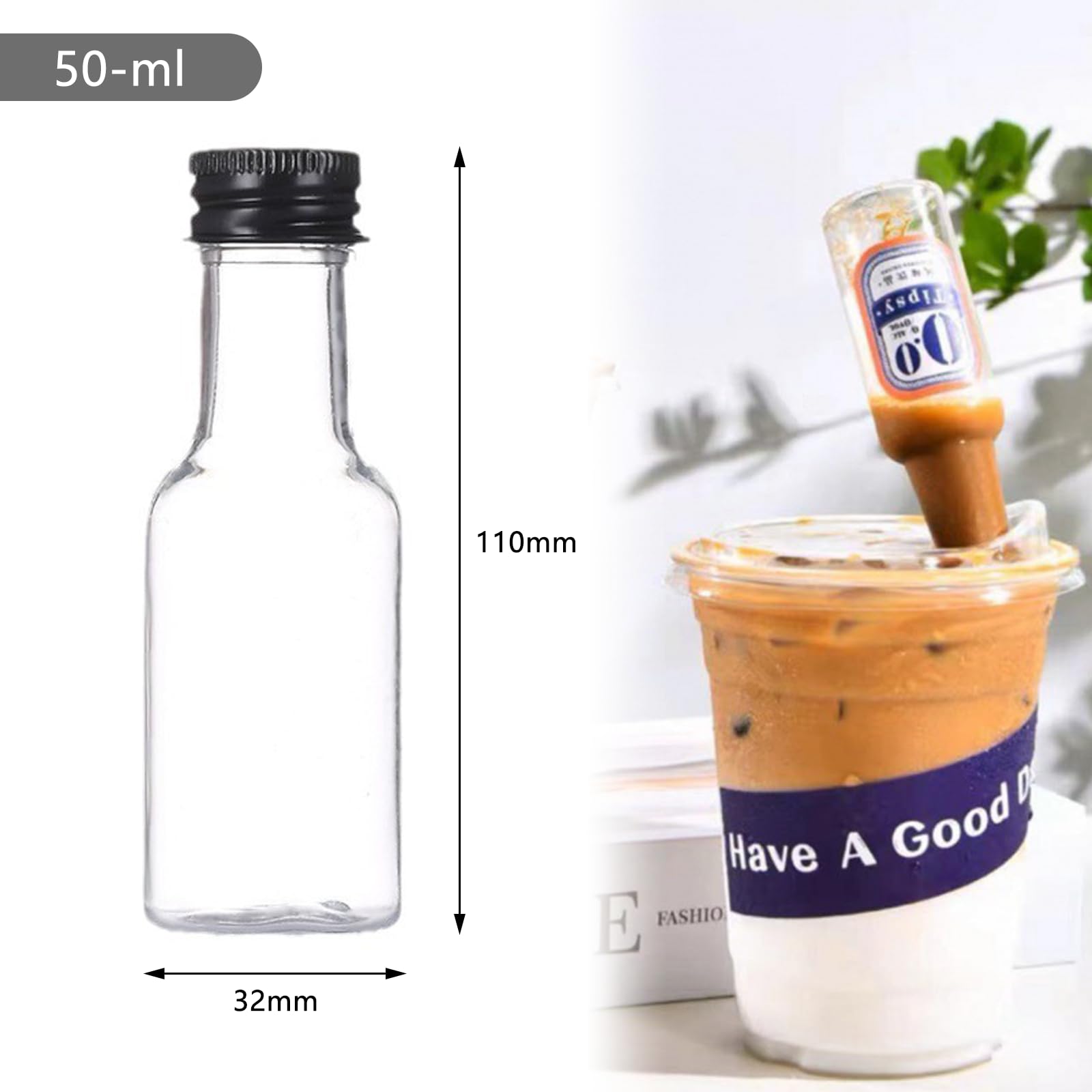 Mini Bottiglie Per Liquore 50ml - 18 Pezzi Con Tappi, Etichette, Spago E Imbuto, Ideali Per Feste, Regali E Viaggi