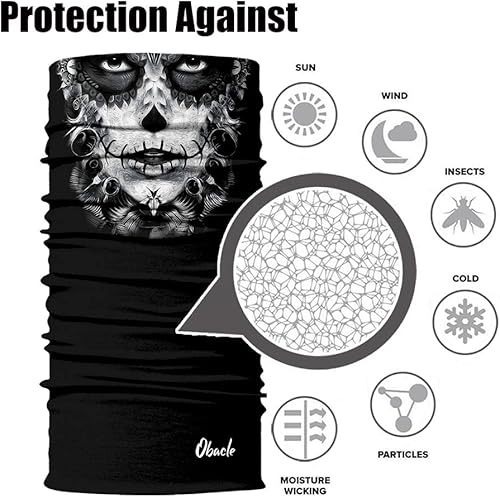 Miniatura 138 de Obacle - Media máscara de calavera, para protección contra el viento, el sol, sin costuras, 3D, para hombres, mujeres, duradera, delgada, Hombres