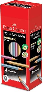 Lápis EcoLápis Metallic 4 Cores Sortidas 72 Unidades, Faber-Castell