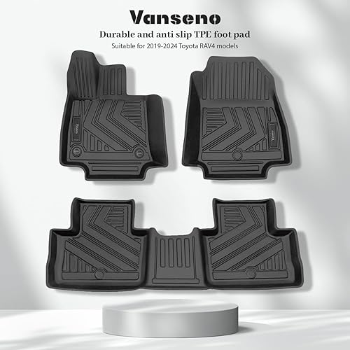 Miniatura 2 de Vanseno Alfombrillas compatibles con Toyota Rav 4 2019-2025 y forros de carga, alfombrillas de goma para todo tipo de clima, accesorios para Rav 4