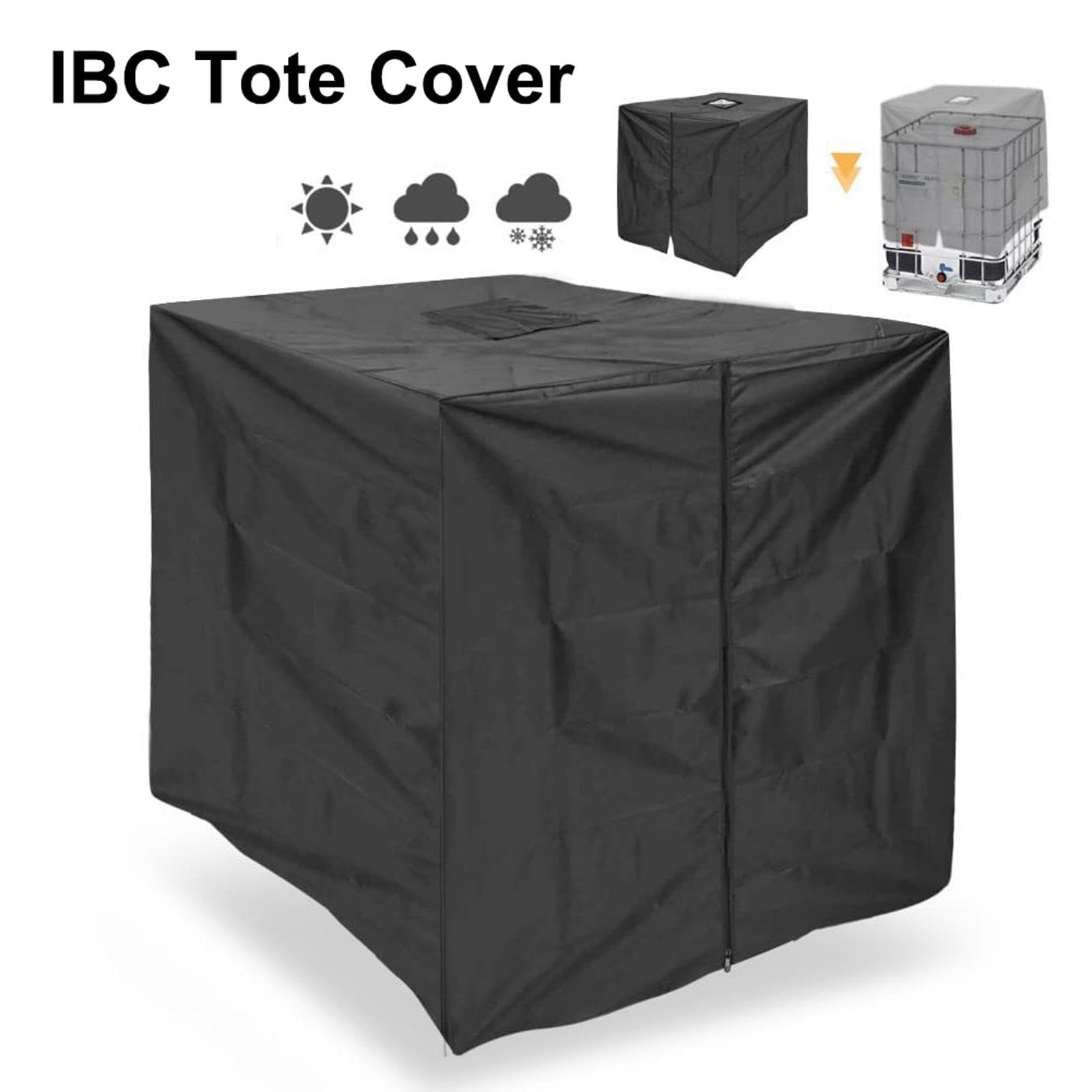 Copertura Per Serbatoio IBC 1000L In Tessuto Oxford 600D - Protezione UV, Antipolvere E Antipioggia, Grigio, 120x116x100 Cm