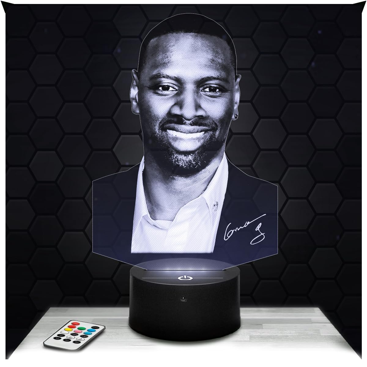 Lampephoto.fr - Omar Sy 3D Lamp Decoration Actor Comedian, Gift idea for Men and Women Omar Sy Adult Night Light Bedroom Decor, Original Christmas, Gift idea for Men and Women, Gifts Merchandising