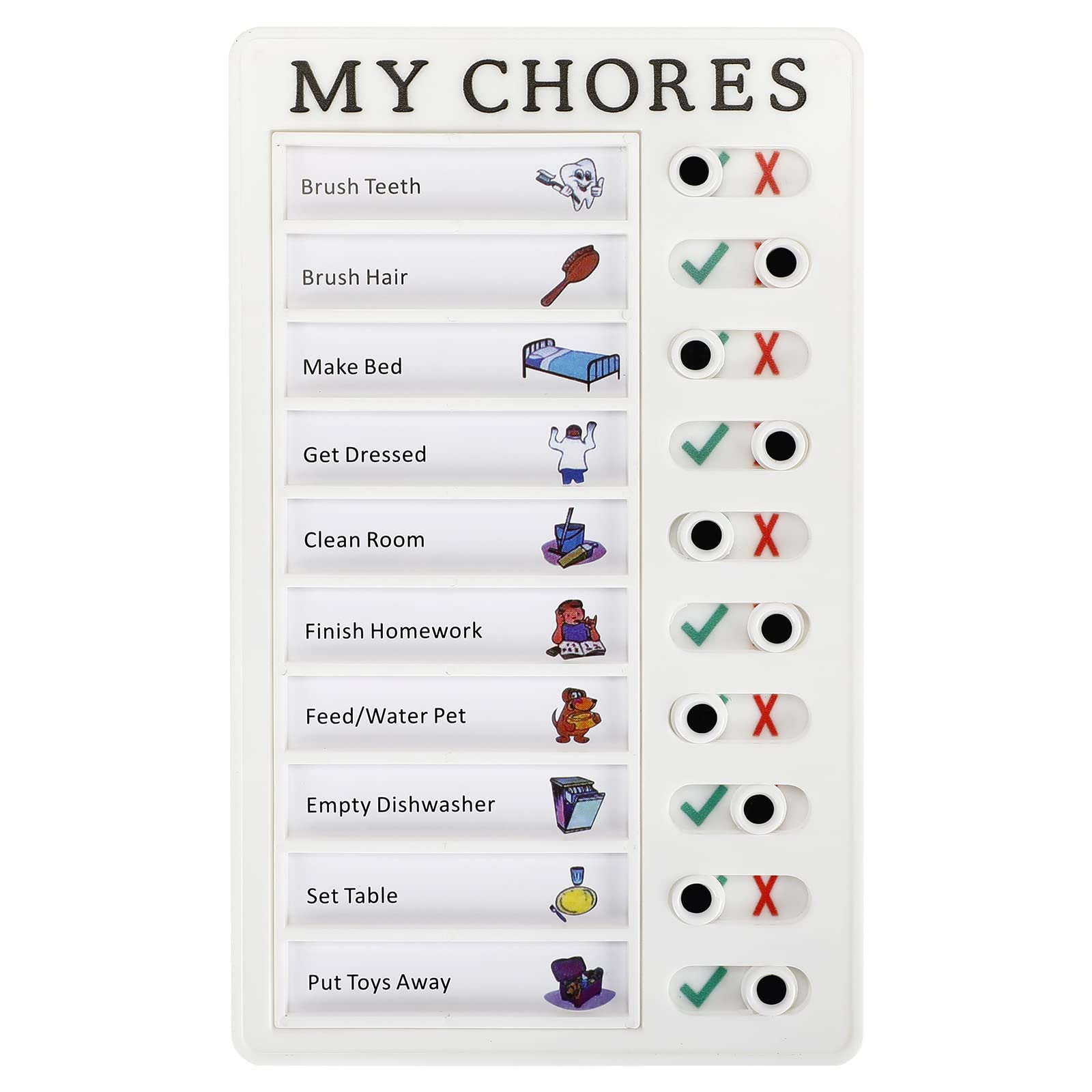 Chore Chart Detachable and Reusable Memo Note Board with Slider Portable RV List of Daily Affairs My Chores Notepad Checklist Form Good Habit Home Office Decor