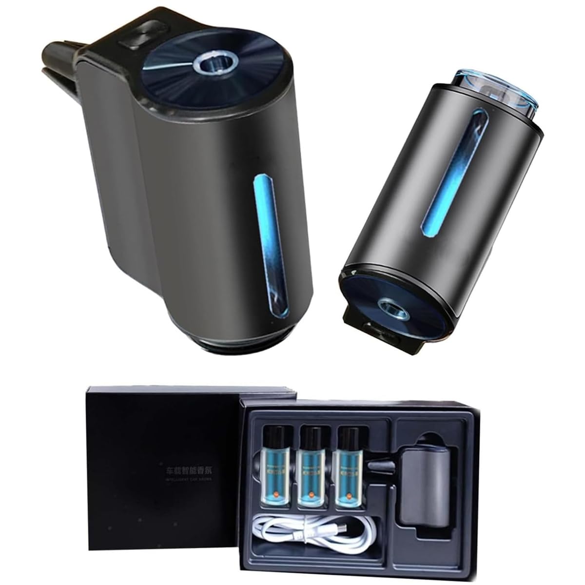 Yiushing Smart Car Air Freshener, Intelligent Car Aroma, Car Air Freshener with 3 Bottle Freshener Perfume Fragrance (Men's Fragrance)