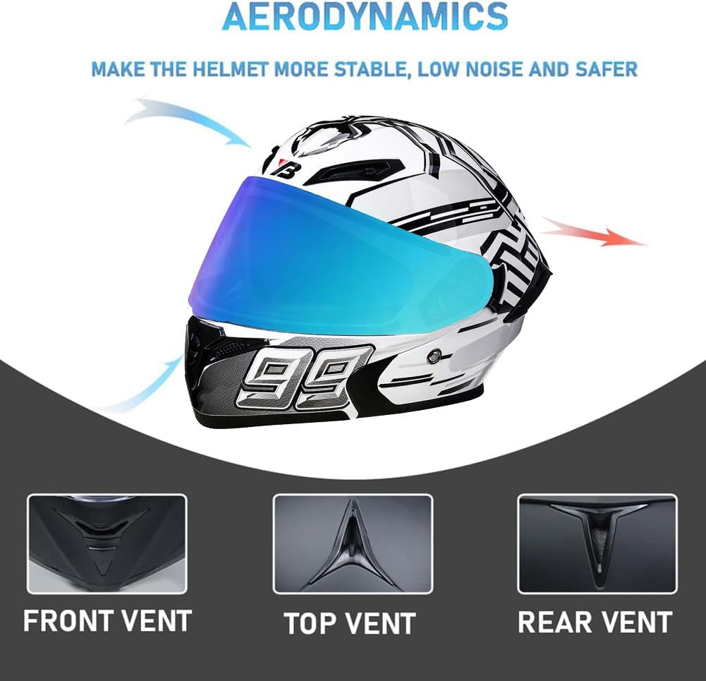 Casco Moto Modular con Bluetooth, Casco Abatible con Doble Visera, ECE Homologado Guantes Térmicos Touchscreen, 40 Piezas Cintas Reflectantes, para Mujer Hombre Adultos K,X-Large