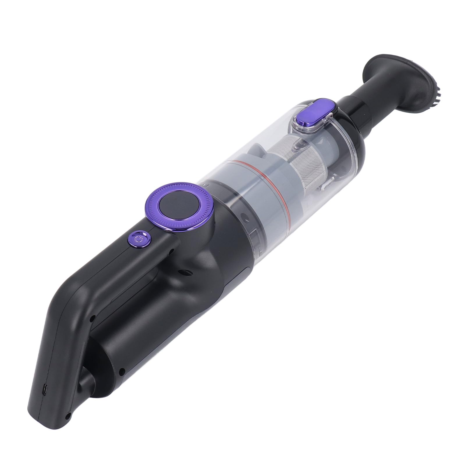 Fafeicy Aspiradora de Mano para Coche, Aspiradora de Mano Inalámbrica ABS, Mini Recargable de 6000 MAh con Boquilla para Grietas de Cepillo de Manguera para Limpieza del Hogar del Coche
