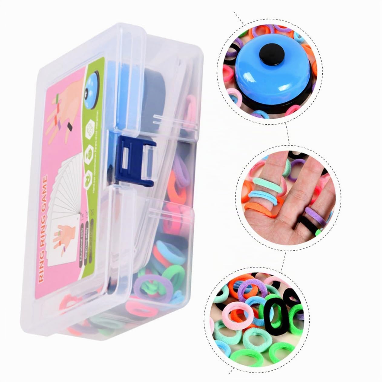 Jouet Anneau De Doigt Éducatif Bague Colorée pour Jeu Parent-Enfant Jouet D’Anneau Drôle pour Enfants Surface Lisse Cadeau Créatif 6.50X4.72X2.36 in