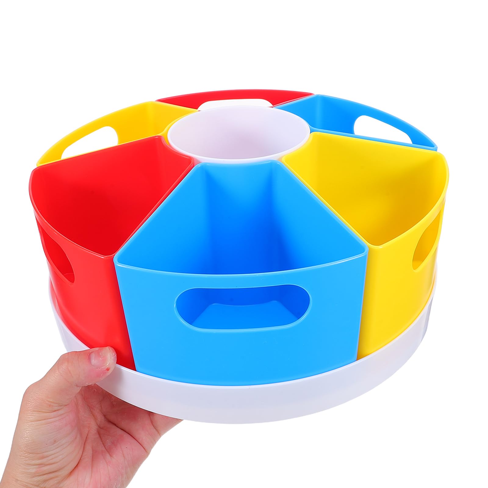 Organizer da Scrivania Portapenne Multifunzionale Girevole 360° da 10" con 6 Scomparti e Contenitore Rimovibile in Plastica per Ufficio, Scuola e Casa