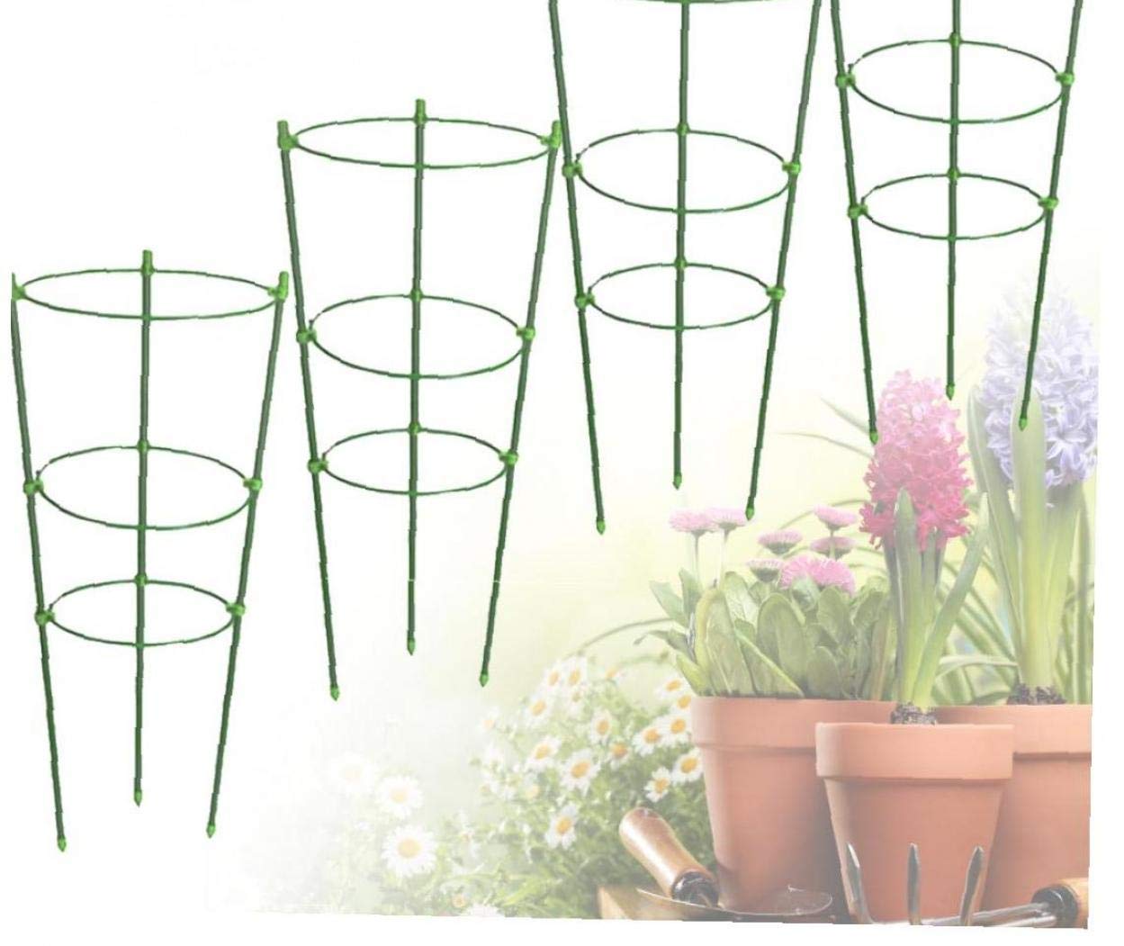 Plant Support Stakes Plant Support Ring Plant Cage Metal Supports for Clematis, Morning Glory, Lily, Tomato, Cucumber, Sweet Pea, Vines