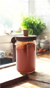 Lirden Cam Akasya Vakum Kapakl  Ka kl  Saklama Kab     ekerlik,  ay ve Kahve Kavanozu 700 ml