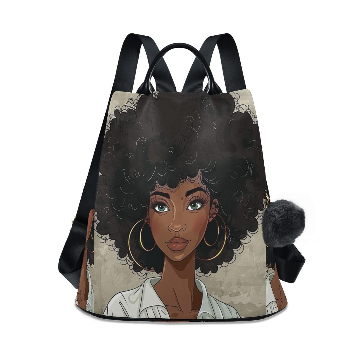 ALAZA Beautiful Black Afro Woman Trips Hiking Camping Rucksack Pack for Women
