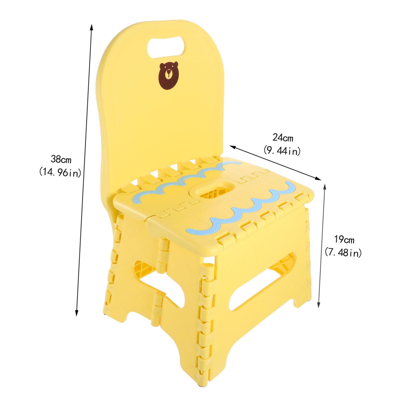 IWOWHERO Portable Folding Step Chair with Backrest Plastic Stool for Outdoor Use Lightweight Easy to Open Fishing Stool for Home